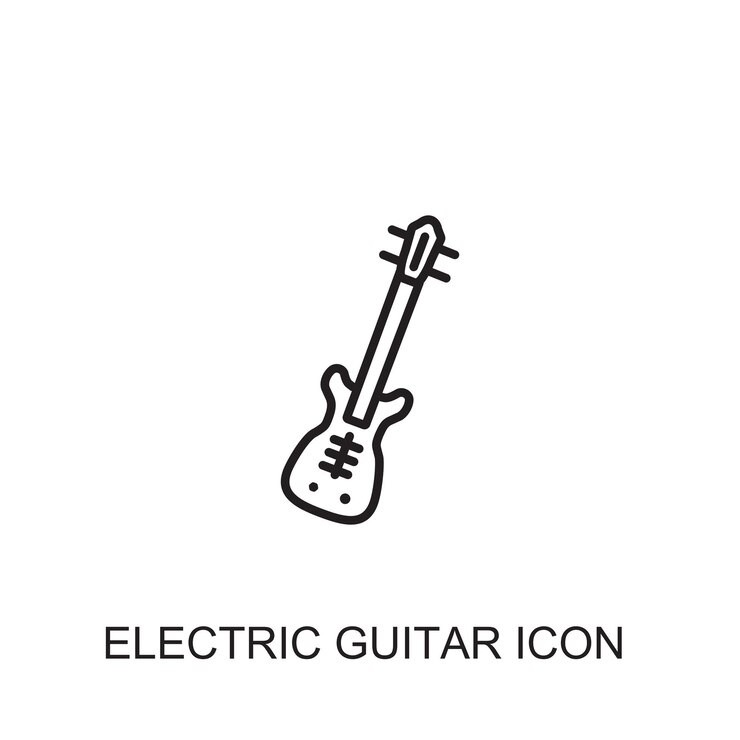 Icône d'icône vecteur guitare électrique