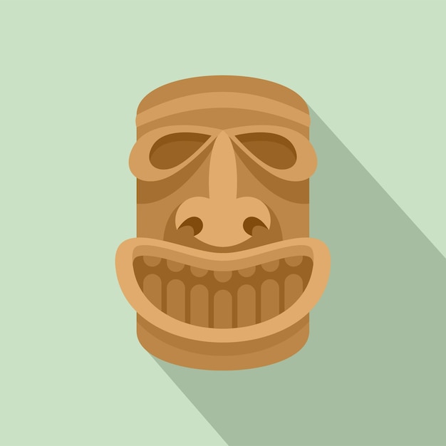 Vecteur icône d'idole en bois d'hawaï illustration plate de l'icône vectorielle d'idole en bois d'hawaï pour la conception de sites web