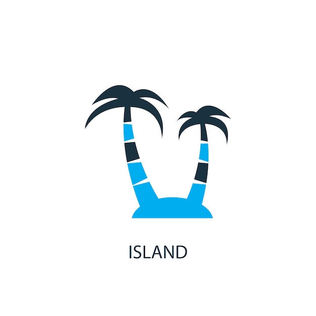 Icône De L'île. Illustration D'élément De Logo. Conception De Symbole De L'île De La Collection 2 Couleurs. Concept D'île Simple. Peut être Utilisé Dans Le Web Et Le Mobile.