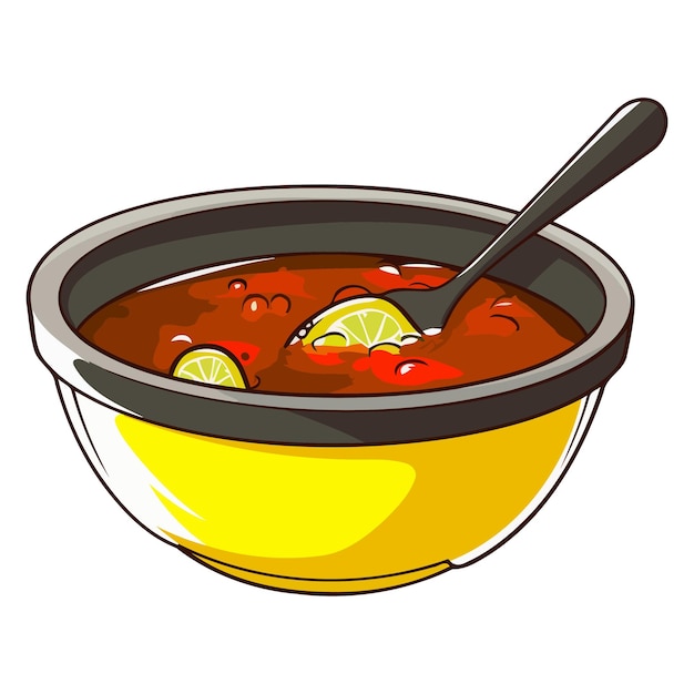 Vecteur une icône illustrant la sauce bbq dans un bol coloré pour souligner son utilisation dans un bar ou