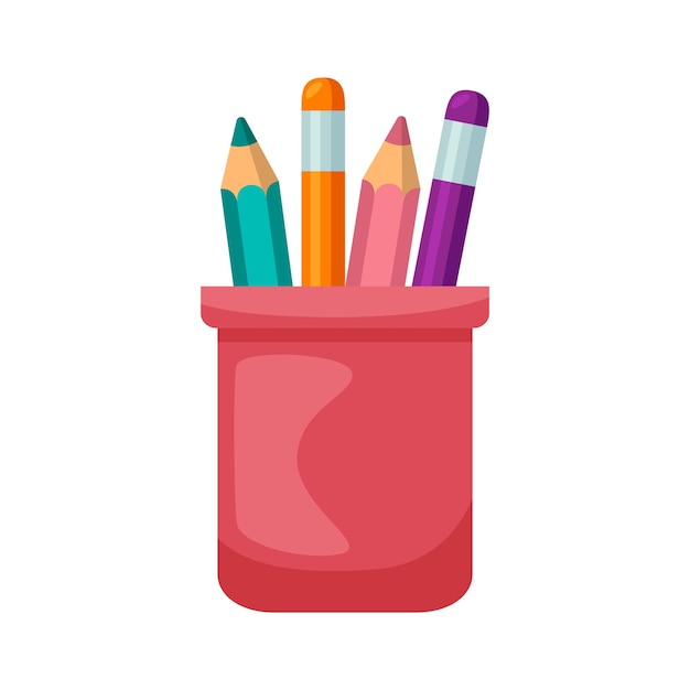 Vecteur icône d'illustration de boîte à crayons conception vectorielle