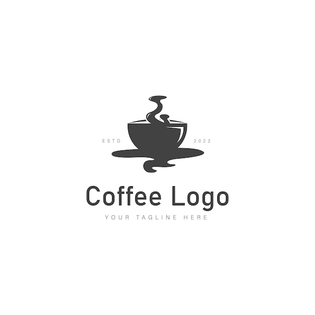 Icône d'illustration de conception de logo de mousse de tasse de café