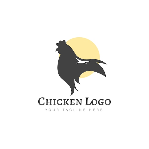 Icône d'illustration de conception de logo de poulet