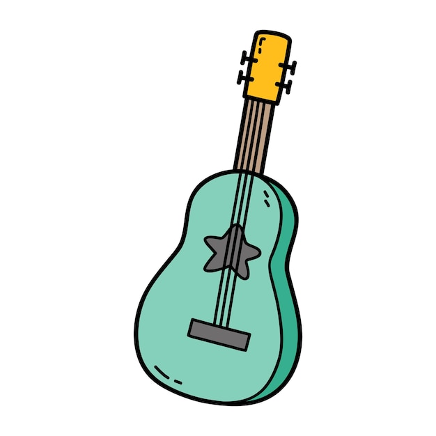 Icône Illustration De Doodle Bébé Guitare