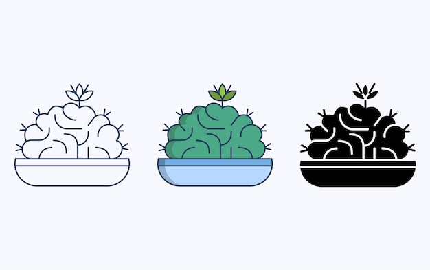 Icône D'illustration De Plante De Cactus