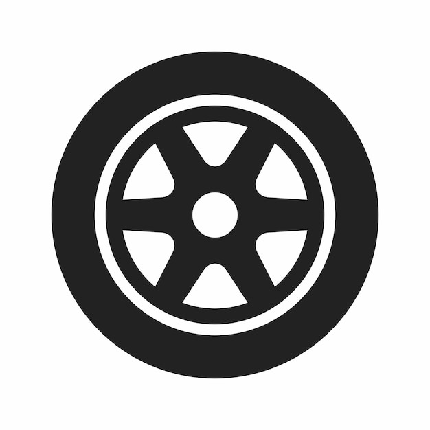 Vecteur icône d'illustration de pneus de voiture vectoriel de style plat sur fond blanc