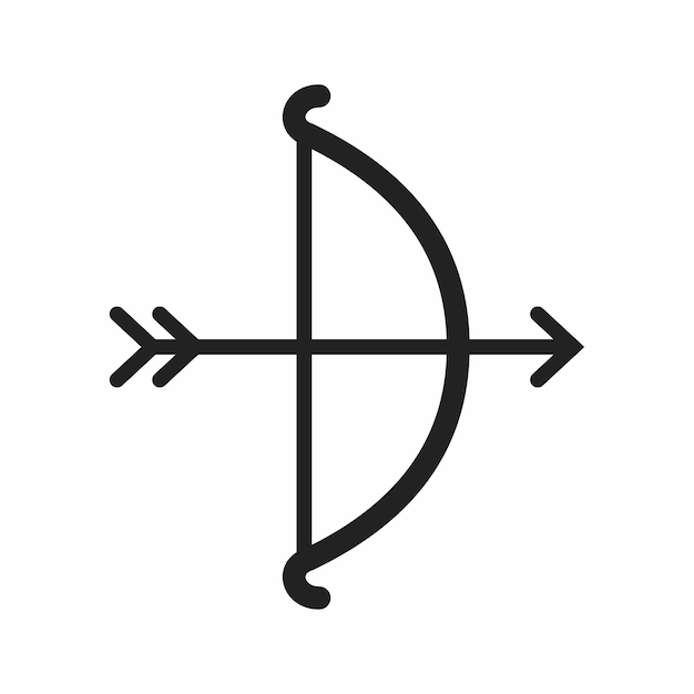 Vecteur icône d'illustration vectorielle à l'arc et à la flèche sur fond blanc