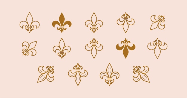 Icône D'illustration Vectorielle Du Symbole De L'ensemble Flor De Lis