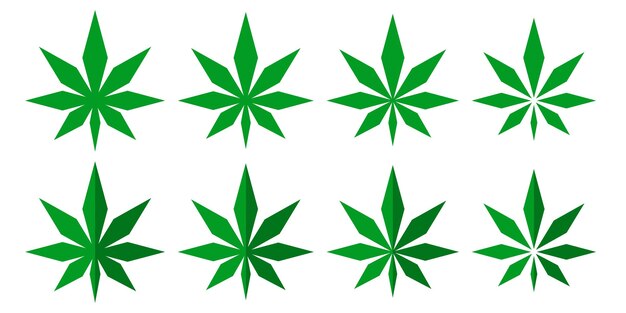 Icône d'illustration vectorielle de feuille de cannabis plat abstrait