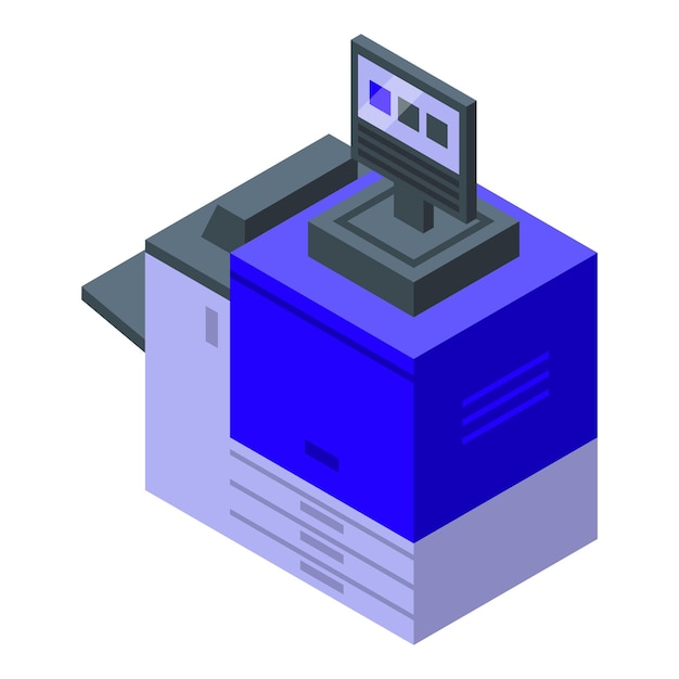 Vecteur icône d'impression numérique de bureau isométrique de l'icône vectorielle d'impression numérique de bureau pour la conception de sites web isolée sur fond blanc