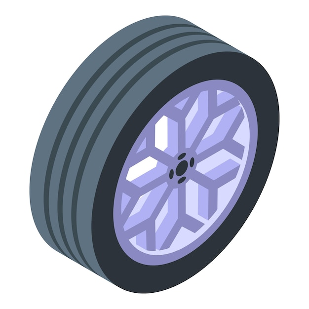Vecteur icône d'impression de roue de voiture vecteur isométrique produit futur moteur de machine
