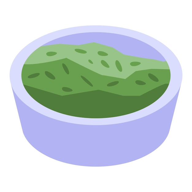 Icône indienne de riz vert Isométrique de l'icône vectorielle indienne de riz vert pour la conception de sites Web isolée sur fond blanc