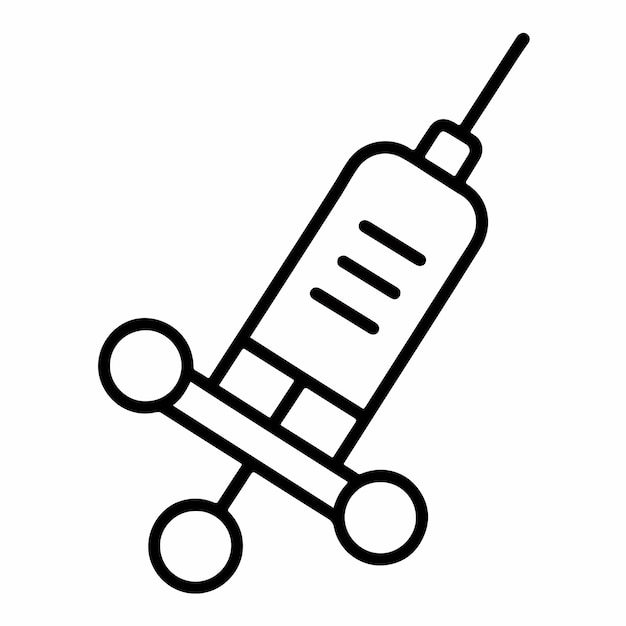Icône d'injection icône de style d'icône de ligne d'illustration liée aux soins de santé et à la médecine