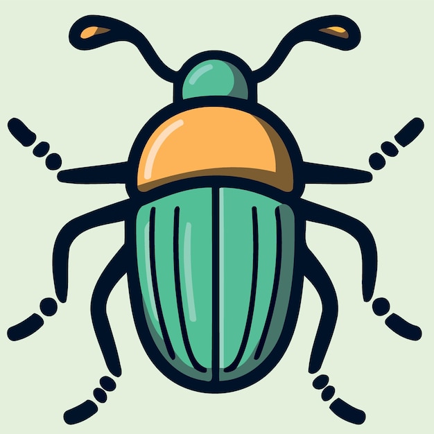 Icône d'insecte ou logo coléoptère invertébré arthropode