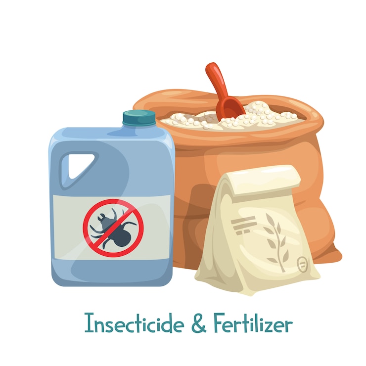 Vecteur icône d'insecticide et d'engrais