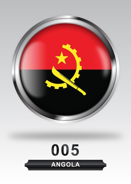 Icône D'insigne De Drapeau De L'angola