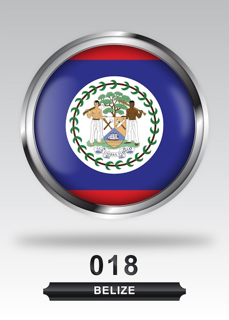 Vecteur icône d'insigne drapeau belize