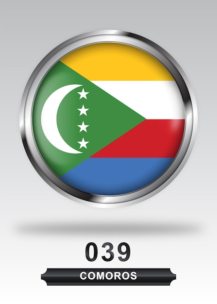 Icône D'insigne De Drapeau Des Comores Vecteur Complet