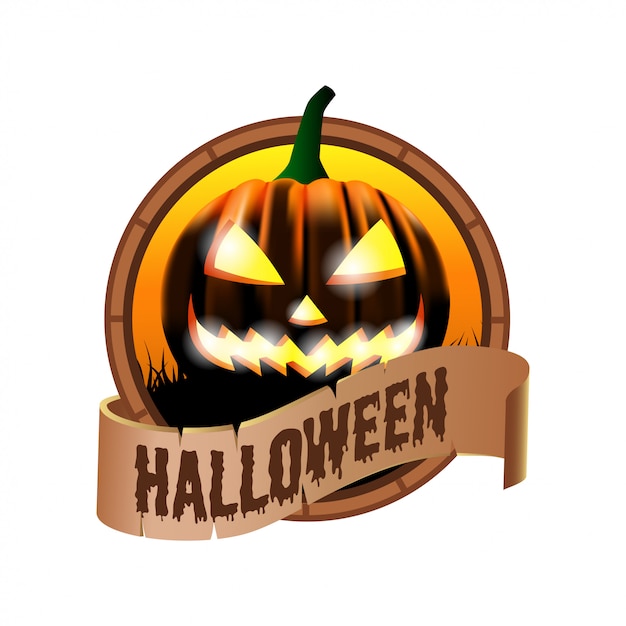 Vecteur icône d'insigne d'emblème d'halloween