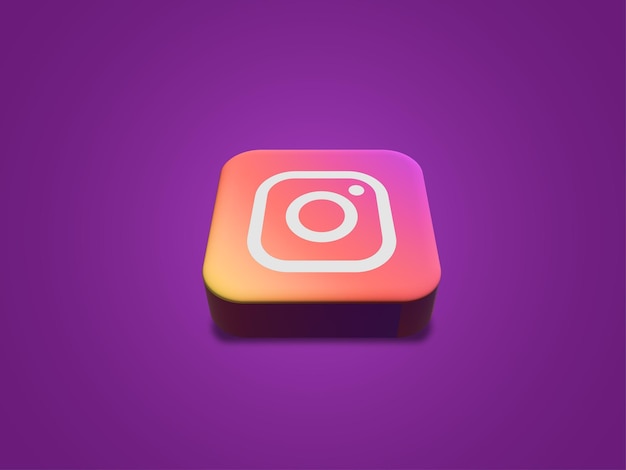 Vecteur icône instagram vectorielle 3d pour les médias sociaux