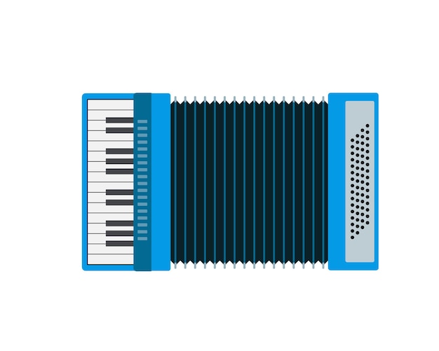 Icône d'instrument de musique clavier accordéon bleu classique