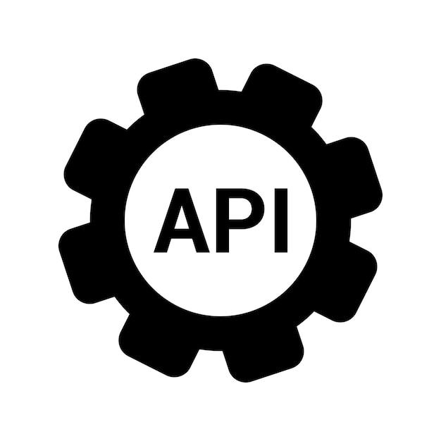 Icône d'interface d'application Api Graphiques vectoriels noirs