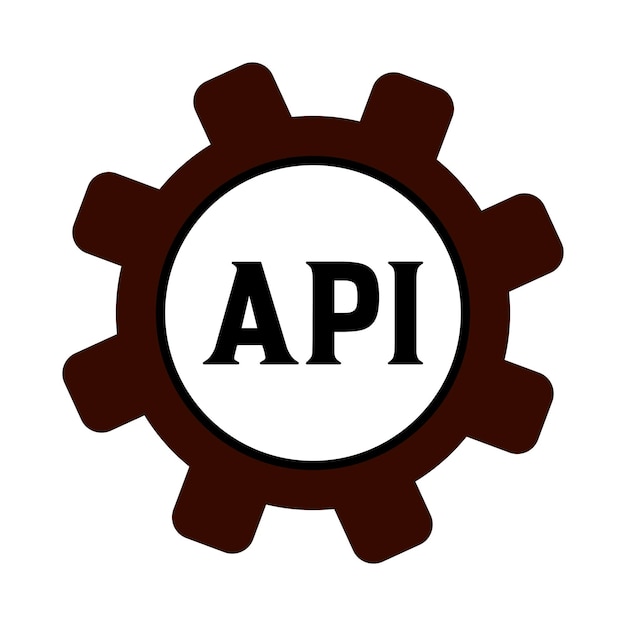 Icône de l'interface de l'application API Icône de vecteur de réglage de l'API