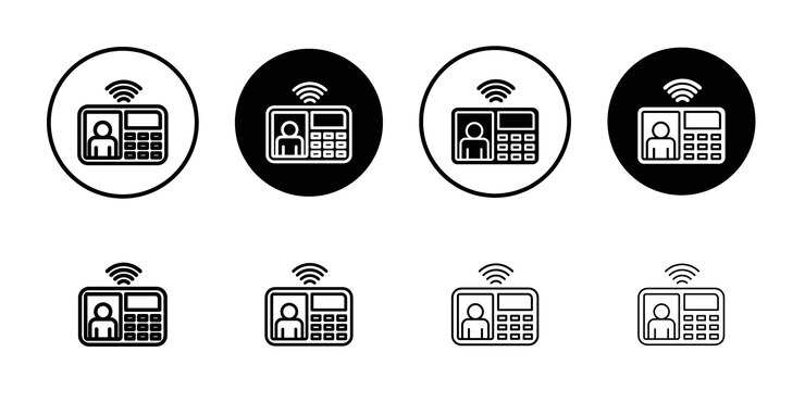 Vecteur icône d'interphone collection de jeux de remplissage plat