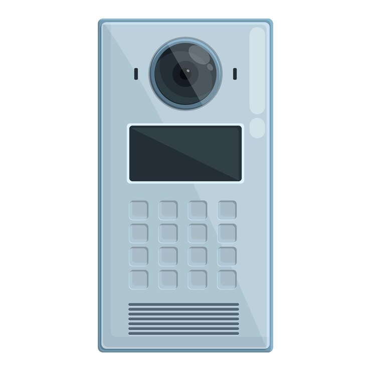 Vecteur icône d'interphone électronique vecteur de dessin animé système de visiophone