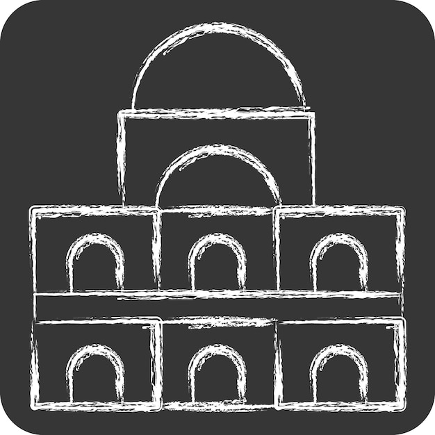 Icône Des Invalides liée à la France symbole craie Style conception simple illustration simple modifiable