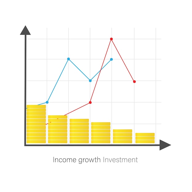 Icône avec investissement pour la conception de bannières. Diagramme, croissance graphique. con pour la conception de bannières.