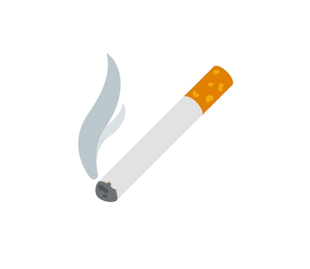 Icône isolé de vecteur de cigarette. Illustration d'émoticônes. Émoticône de vecteur de cigarette