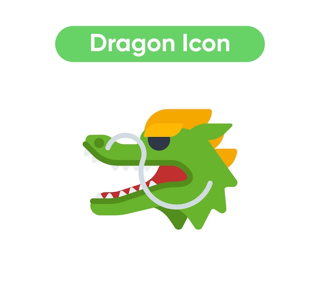 Vecteur icône isolé de vecteur de visage de dragon illustration d'emoji de visage de dragon