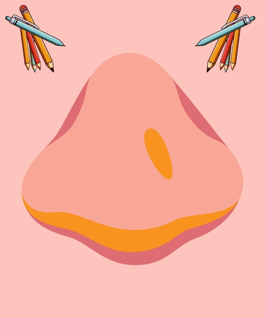 Vecteur l'icône isolée de l'illustration de l'art du clip plat du nez