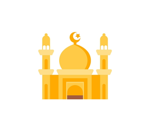 Icône isolée de vecteur de mosquée. Illustration d'emoji de mosquée. Émoticône isolé de vecteur de mosquée