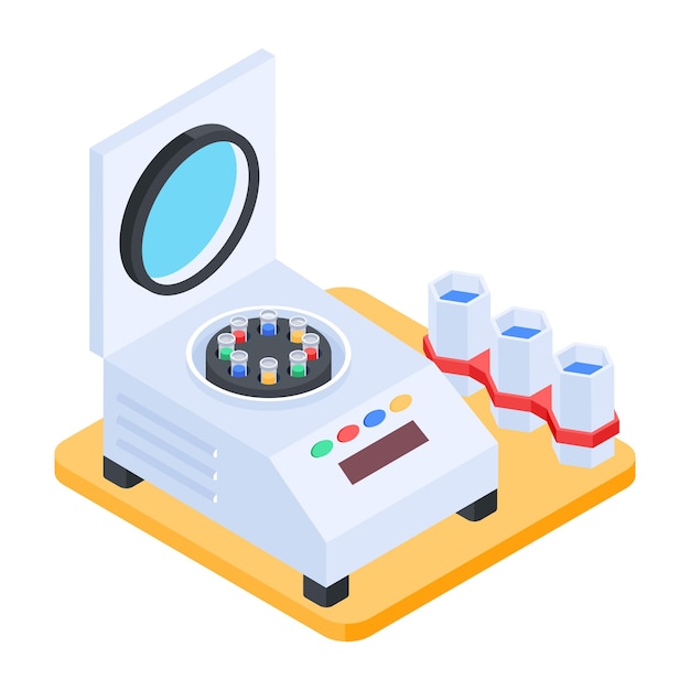 Vecteur icône isométrique d'expérience chimique