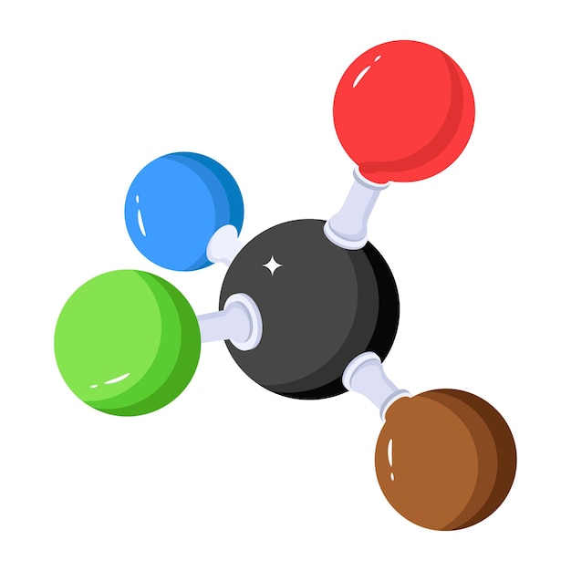 Icône isométrique soigneusement conçue de la molécule