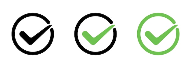 Icône de jeu de coches Cochez la case à cocher drapeau droite option de réponse correcte document questionnaire enquête Concept d'entreprise Icône de ligne vectorielle pour les entreprises et la publicité