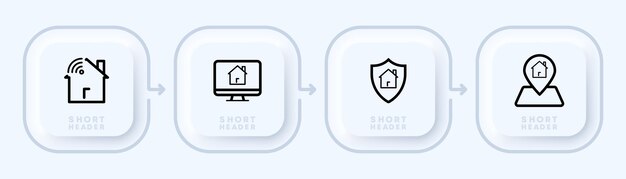 Icône de jeu de connexion Internet Réseau domestique sans fil wifi protection de l'ordinateur emplacement utilisateur Concept de technologie Style néomorphisme Icône de ligne vectorielle pour les affaires et la publicité