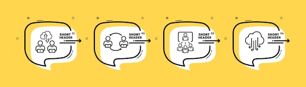 Icône De Jeu D'échange D'informations Conférence Internet De Transfert D'informations De Stockage En Nuage Analyse De Données Chronologie Infographique Avec Icônes Et 4 étapes Icône De Ligne Vectorielle Pour Les Affaires Et La Publicité