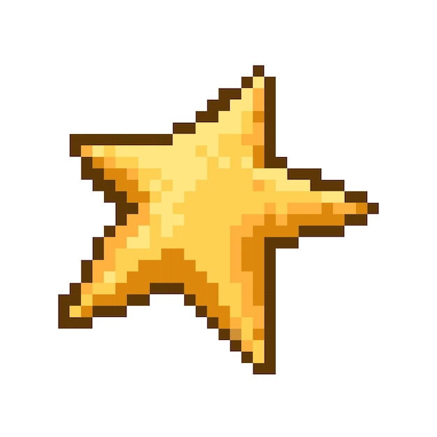 Vecteur icône de jeu d'étoiles pixel art style 8 bits angle oblique