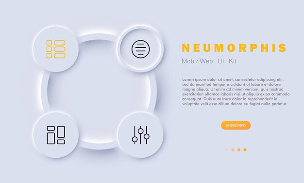Icône de jeu de menus d'applications Liste d'applications Paramètres du panneau de configuration de la barre de tuiles Ajuster la configuration de l'appareil à curseur Concept technologique Style néomorphisme Icône de ligne vectorielle pour les entreprises et la publicité