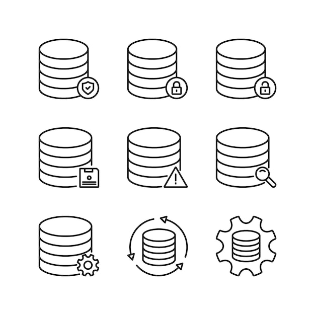 Icône de jeu modifiable de l'illustration vectorielle de base de données isolée sur fond blanc à l'aide du site Web de présentation ou de l'application mobile