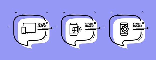 Icône De Jeu De Technologie Surveiller La Configuration Du Téléphone Développement De L'application Commentaires Commentaires Partager Chronologie Infographique Avec Icônes Et 3 étapes Icône De Ligne Vectorielle Pour Les Entreprises Et La Publicité