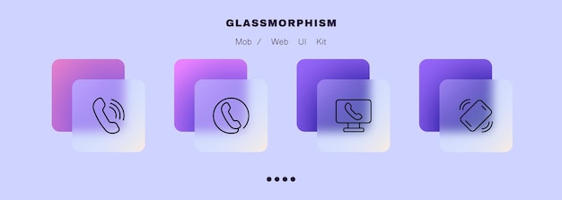 Icône De Jeu De Téléphones Contacts D'affaires Appeler Hotline Ordinateur Téléphone Fixe Anneau Parler Consultation Conversation Concept De Communication Style Glassmorphisme Icône De Ligne Vectorielle Pour Les Affaires Et La Publicité