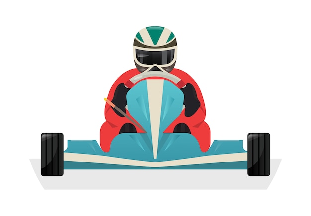 Vecteur icône de kart racer isolé