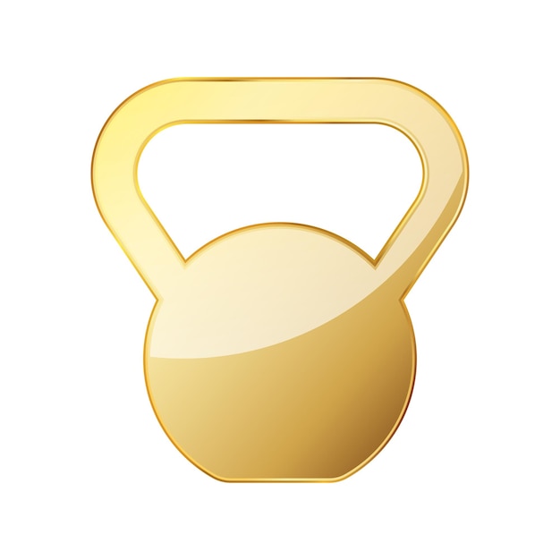 Icône De Kettlebell Doré élément De Conception De Logo Doré Icône De Kettlebell D'exercice