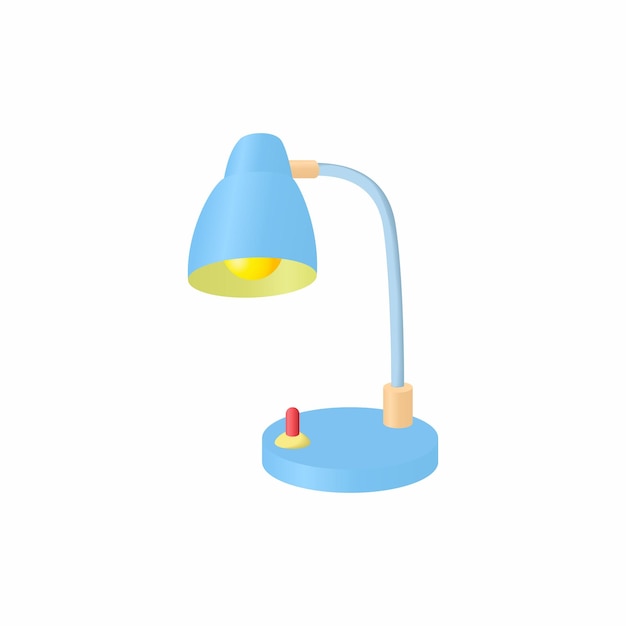 Icône de lampe de table en style cartoon isolé sur fond blanc Symbole d'éclairage