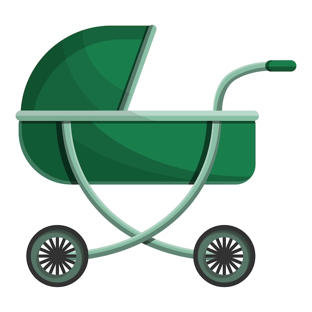Vecteur icône de landau bébé vert caricature de l'icône de vecteur de landau bébé vert pour la conception web isolé sur fond blanc