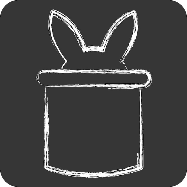 Icône Lapin liée au symbole magique craie Style design simple illustration simple modifiable